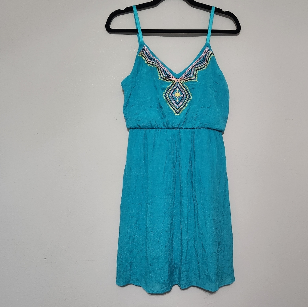 Maurices embroidered boho mini dress spaghetti sleeve summer travel beachy